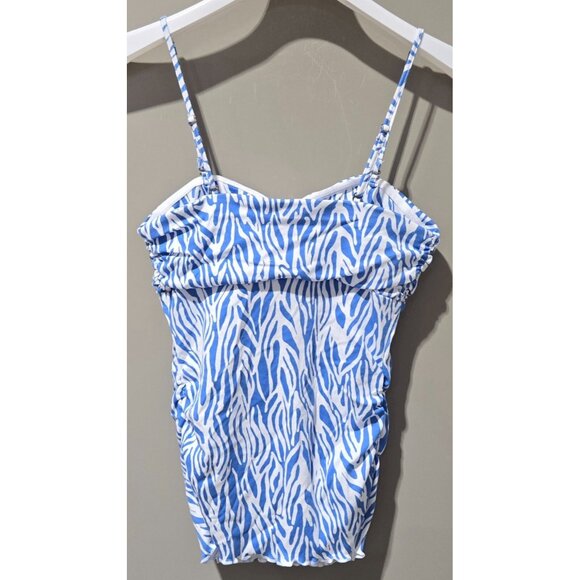 Diane Von Furstenberg Size Small 4/6 Blue Sea Twig Tube Top w/ Optional Straps - Picture 4 of 8